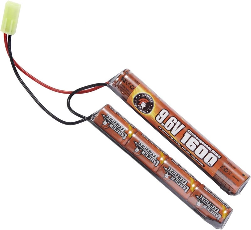 Lancer Tactical Airsoft RC Battery Charger and 9.6V NiMH 1600mAh Rechargeable Butterfly Battery Pack for Airsoft AEGs - Image 2